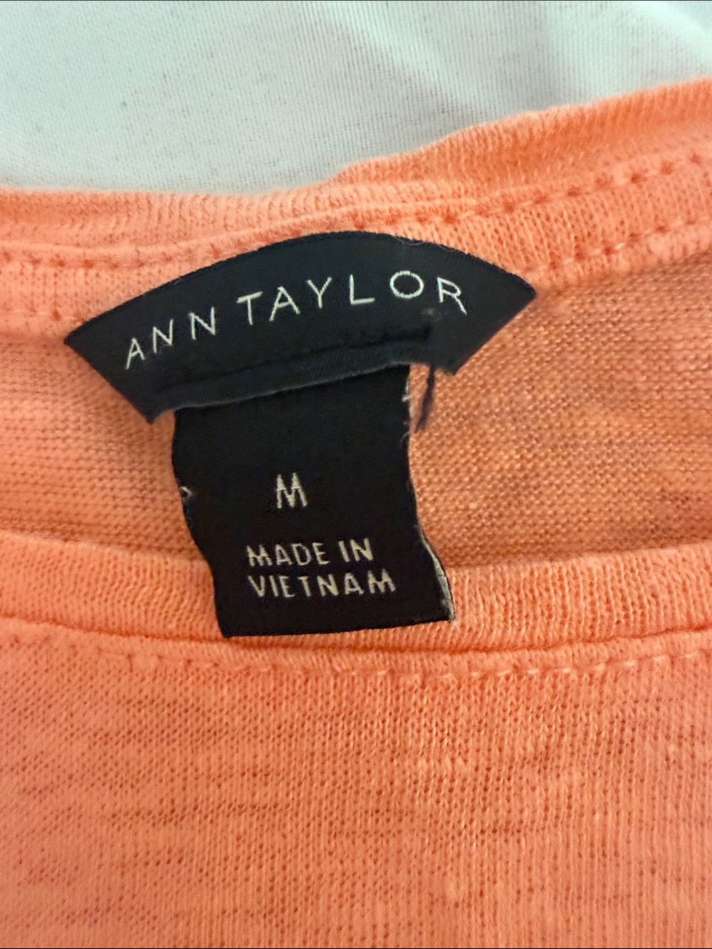 Ann Taylor Scoop Neck LinenTank - Coral Orange - Picture 2 of 4